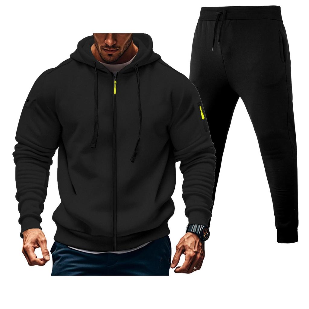 Herren 220g Kapuzenpullover mit Doppelreißverschluss und Jogginghosen-Set - Versand am selben Tag