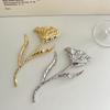 Romantic Huge Metal Tulip Flower Brooches 2-Color Big Plants Easy-Match Brooch for Women's Clothes Backpack Pins Gifts