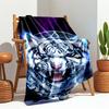 1PC cartoon tiger printed blanket, all season lightweight home office outdoor nap multifunctional blanket A6