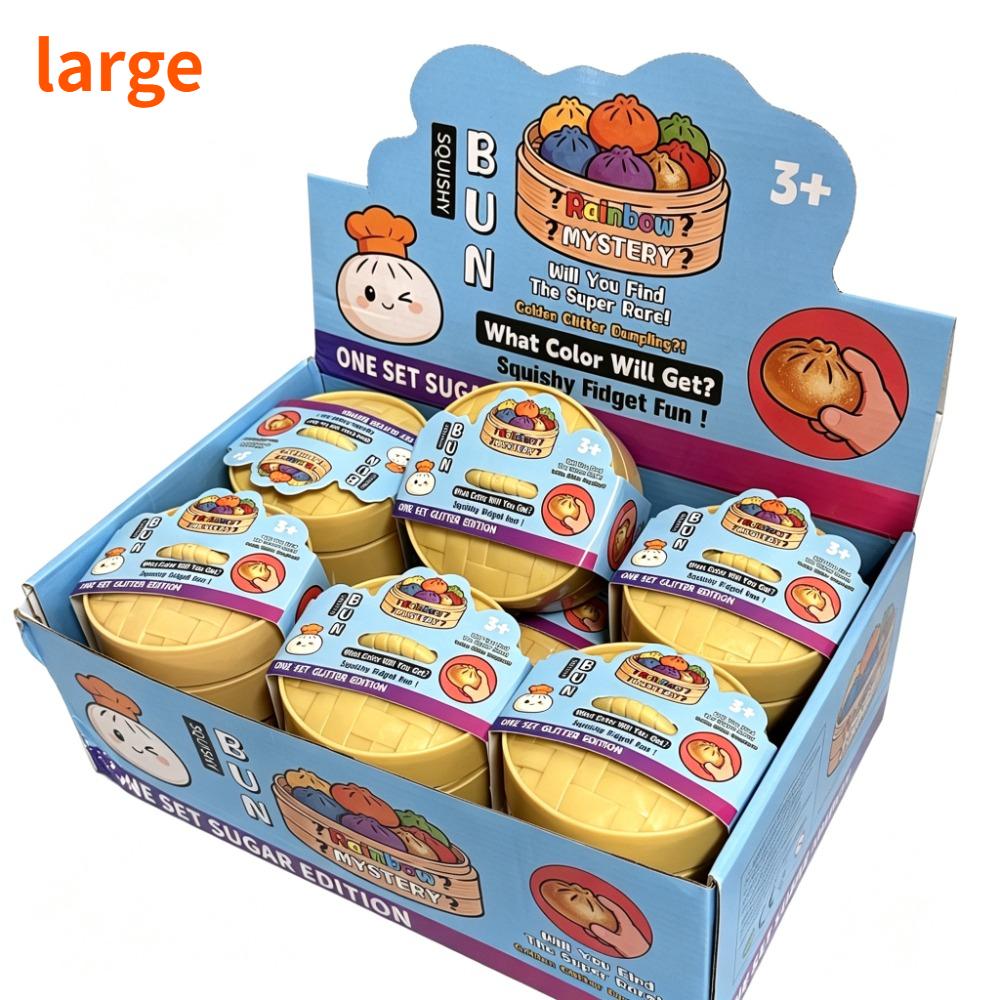Hot Glitter Dumpling Squishy Maltose Series With Box Dumplings Sensory Squeeze Toy For Stress Relief Random Color