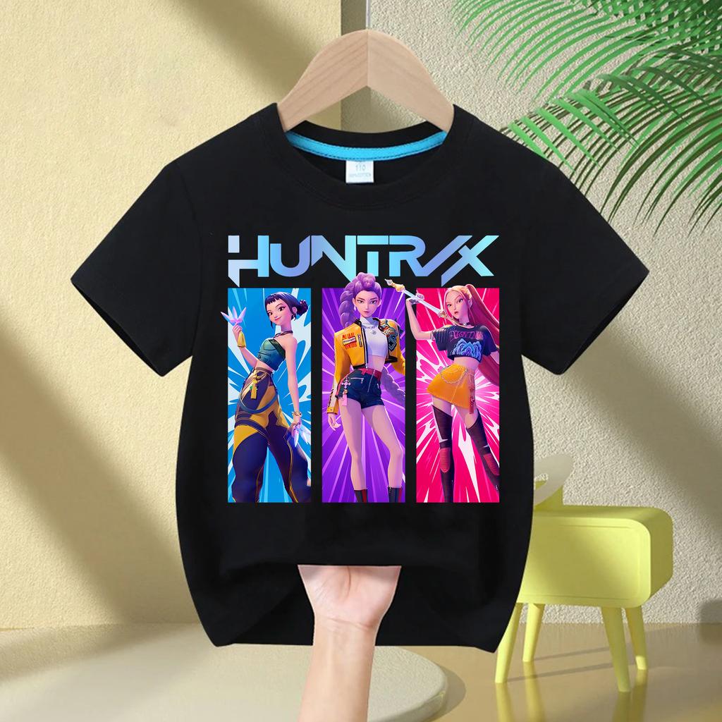 Hot Movie Soft Cotton Baby Girls T Shirt Children's Clothing KPop Demon Hunters Fans Gifts Kids Clothes Fashion Casual Tops