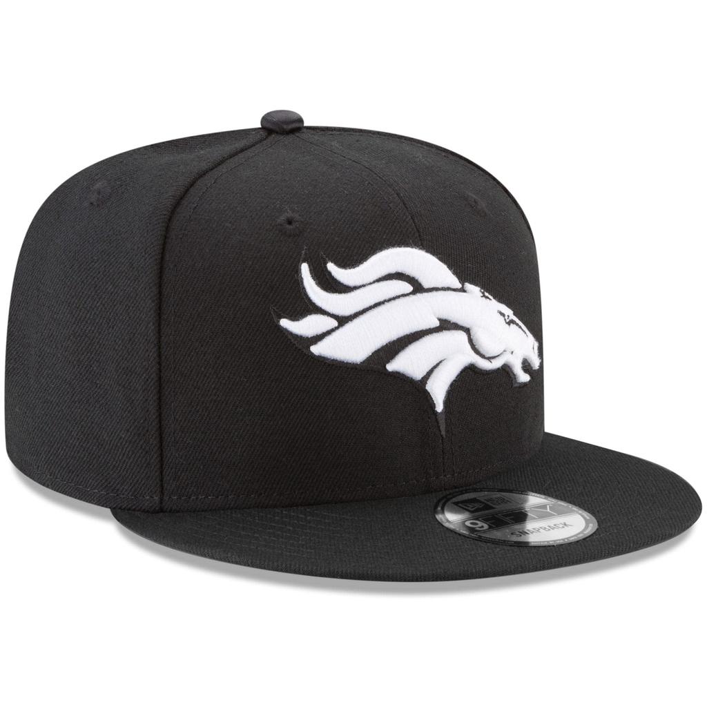New Era Denver Broncos Hat NFL Black White 9FIFTY Snapback Adjustable Cap Adult One Size