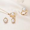 Pearl Necklace and Earrings Set with Freshwater Semi-round Pearls
