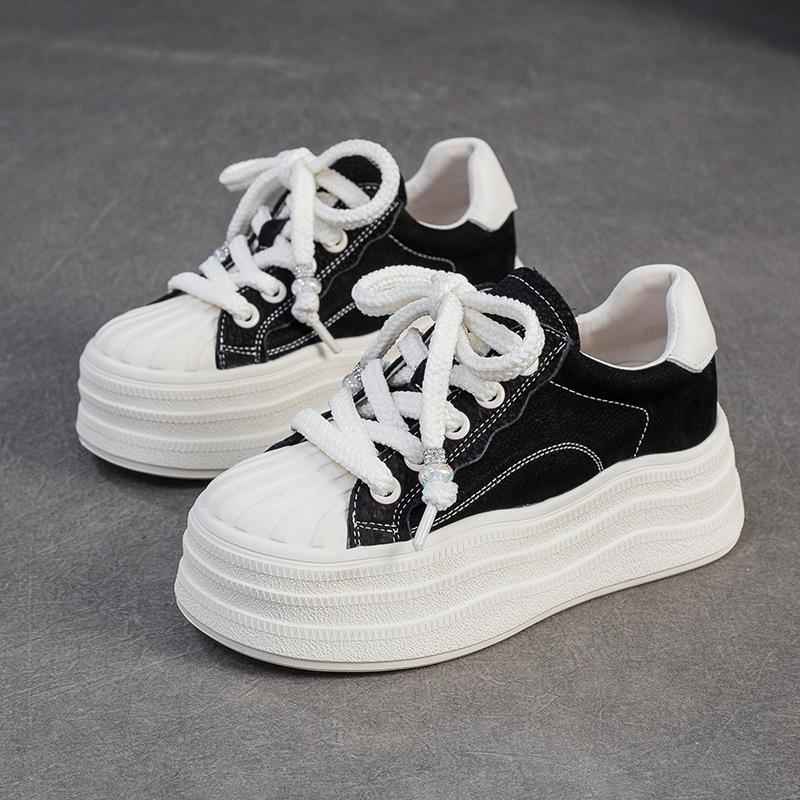 Damen Herbst 2025 Neue Europäisch-Amerikanische Colorblock Plateau Freizeitschuhe - Leichte Mode Low-Top Sneaker für den täglichen Gebrauch