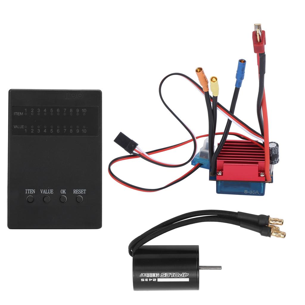 2435 4800KV Brushless Motor with S35A Brushless ESC Programming Card for 116 118 RC Car