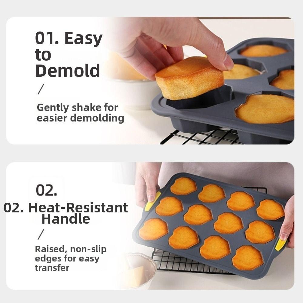 Non-stick Heart-Shaped Baking Mold 12-Cavity Chocolate Mold Silicone Cake Mold  Brownies Making