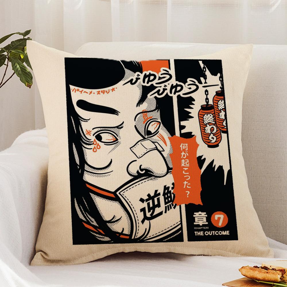 T-Takoyaki Japanese Food Cushion Cover Premium Comfort Reversible Pillow Cover - Dual - Use Design for Home & Car