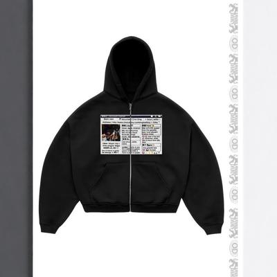 Sweat à capuche zippé imprimé rétro Y2K Streetwear Oversize Décontracté Sweat pour Femmes Adolescentes