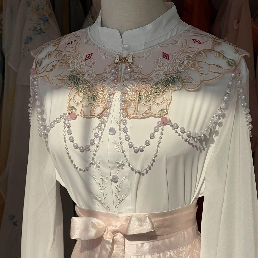 Chinese Style Embroidered Shawl Embroidery Design Detachable False Collar  Hanfu Accessories