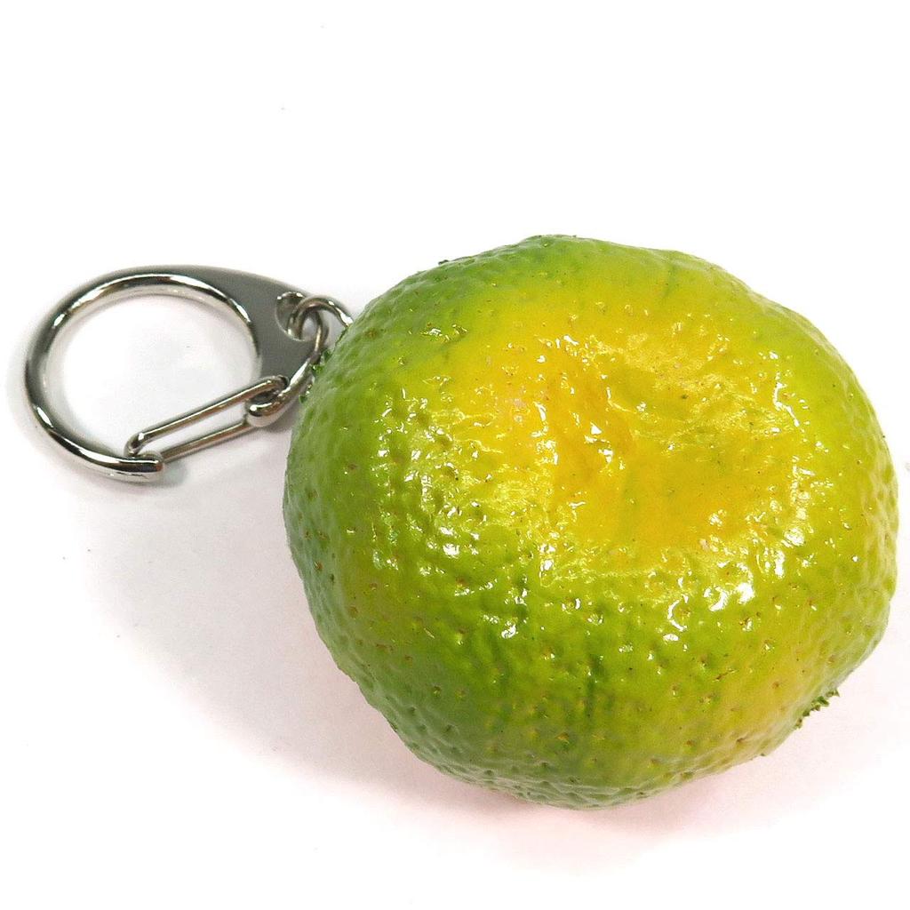 Food replica Whole green mandarin orange that looks like you could eat it keychain (253OK)