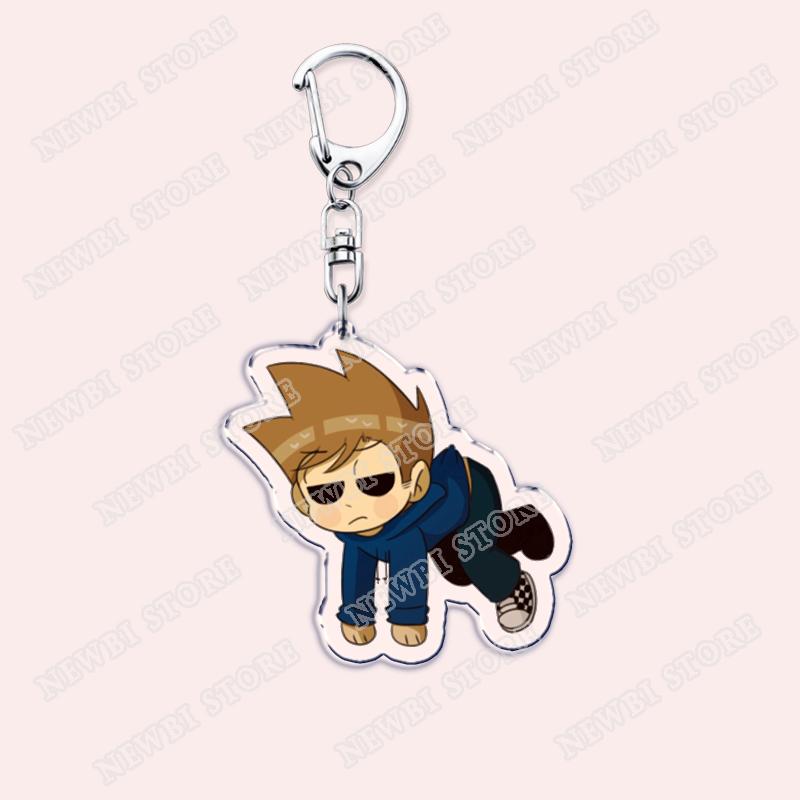 Popular Eddsworld Tord Keychains for Accessories Bag  Anime Comic Ringo Edds Meme Keyrings Jewelry Gamers Fans Friends Gifts