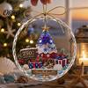 Christmas Tree Hanging Ornaments 250 Anniversary USA Sea Glass Ornament, 1776-2026 Patriotic Faux Crystal Xmas Accessory Clear Keepsake, 2D