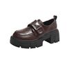 Black Platform Small Leather Shoes Women's Muffin New Shoes Versatile Single Shoes