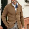 Spring and Autumn Fashion New Arrival Men's Casual Long Sleeve Solid Color Knit Jacket