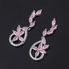 Zirconia Earrings French Micro Inlaid Long Banquet Flower Tassel S925 Silver Needle