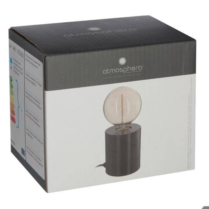 Lampe socle "Saba" noir H11cm - Atmosphera createur d'interieur