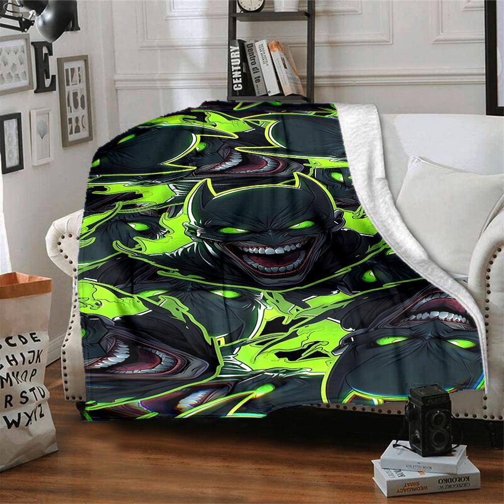 1pc Batman Flannel Throw Blanket Lightweight Soft Warm All Season Blanket for Sofa, Bed, Travel, Camping L1024168