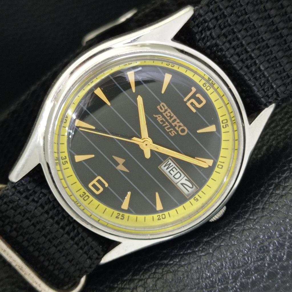 

JAPAN VINTAGE SEIKO ACTUS AUTOMATIC 6309A MENS BLACK COLOR DIAL WATCH a701235-5 R206a-a701235