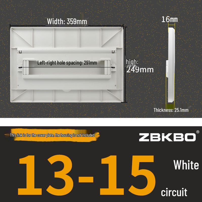 Frosted Flat Panel Lighting Distribution Box - 10/12/15/18/30 Positions, Strong Current, Plastic Panel
