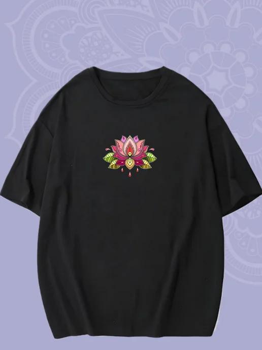 Oversized T-shirt with Yoga print 2XL