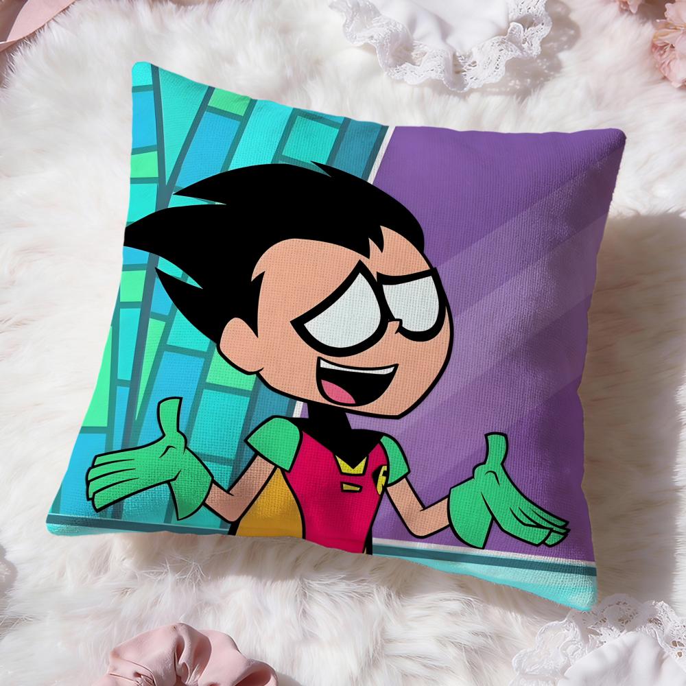 anime Teen Titans Go Cushion Cover Premium Comfort Reversible Pillow Cove -Two in One Design for Any Room & Car Interior
