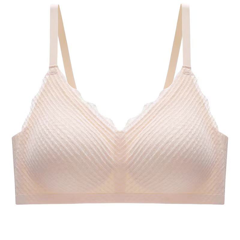 Wheat Ear Lace Suspenders Seamless Bra - Comfortable, Steel-Free, Thin & Fresh Underwear for Women.