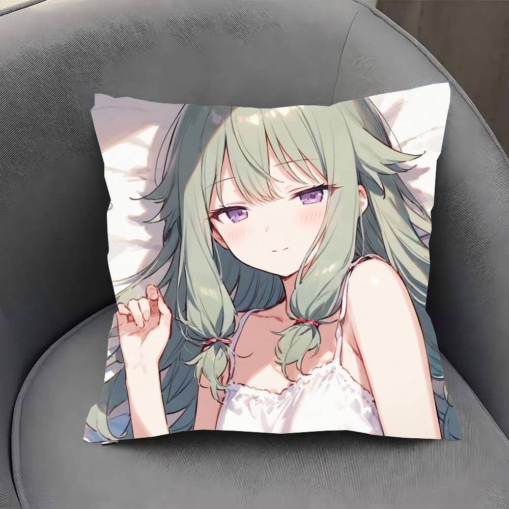 Anime Kusanagi Nene P-Project Kuddfodral Mode Fyrkantigt Kuddfodral Sovrum Soffrum Ins Dekoration Fritid