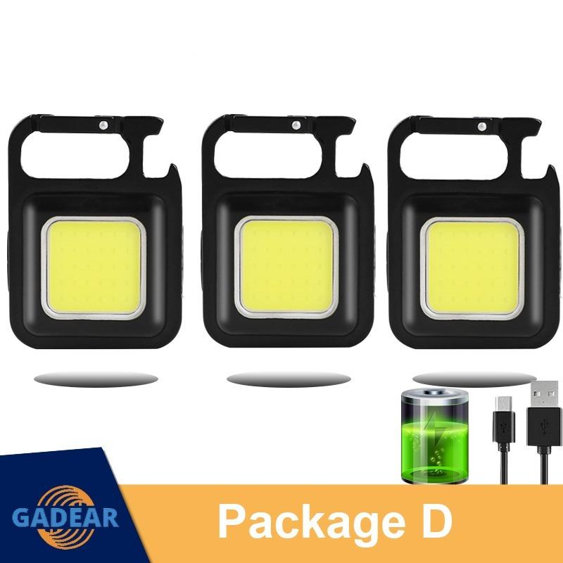 מיני LED מחזיק מפתחות אור מוטיפוציה נייד USB נטען כיס אור עבודה עם חולץ פקקים חיצוני קמפינג דיג טיפוס