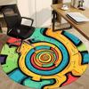 1pc Colorful Gear Pattern Carpet, Round Non Slip Durable Large Size Office Carpet, Suitable for Office