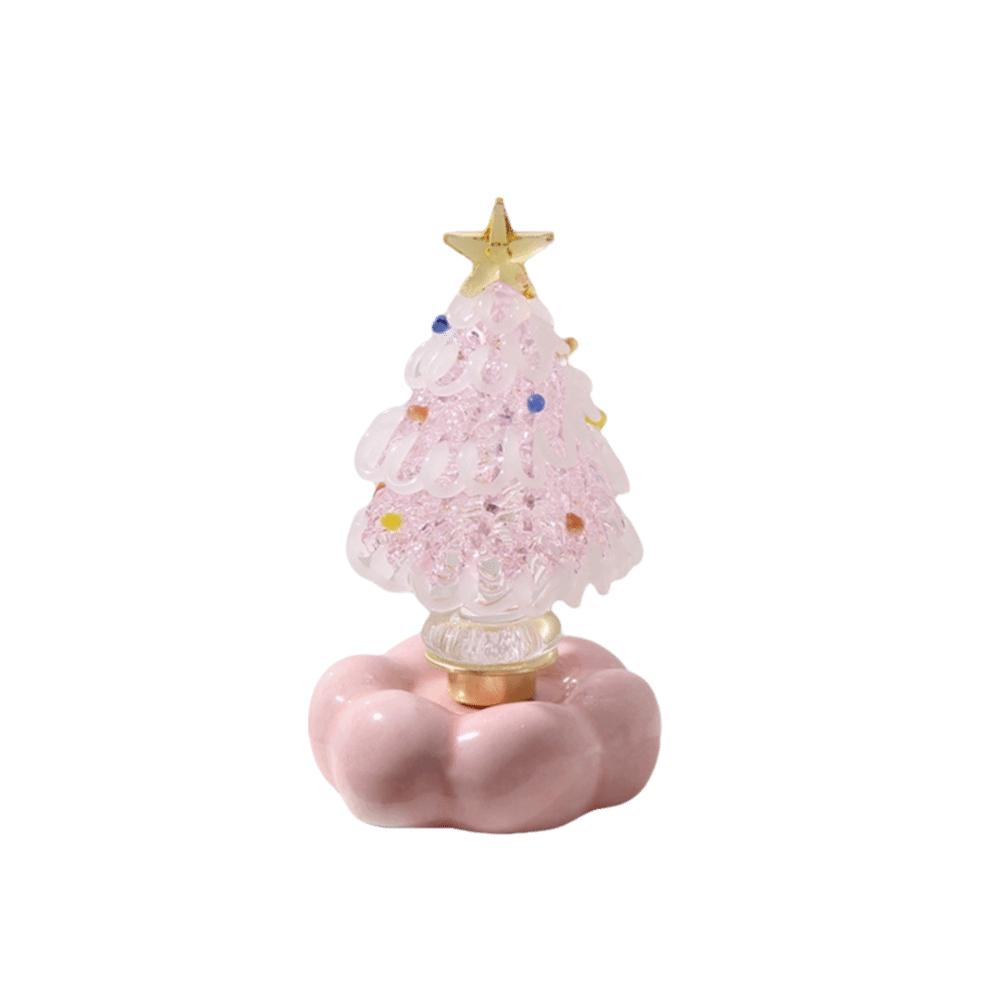 Miniature Christmas Tree Ornament Handcrafted Glass Sculpture  Living Room Decoration