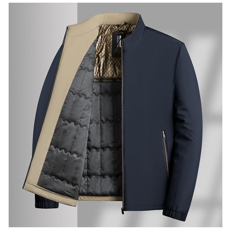 Autumn and Winter Jackets for Men Fashionable Business Casual Stand Collar Zipper Cardigan Tops