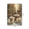 Vintage Snowman Metal Tin Sign 8x12 inch, Wall Art for Home Bar Garage, Pre-drilled Iron Painting
