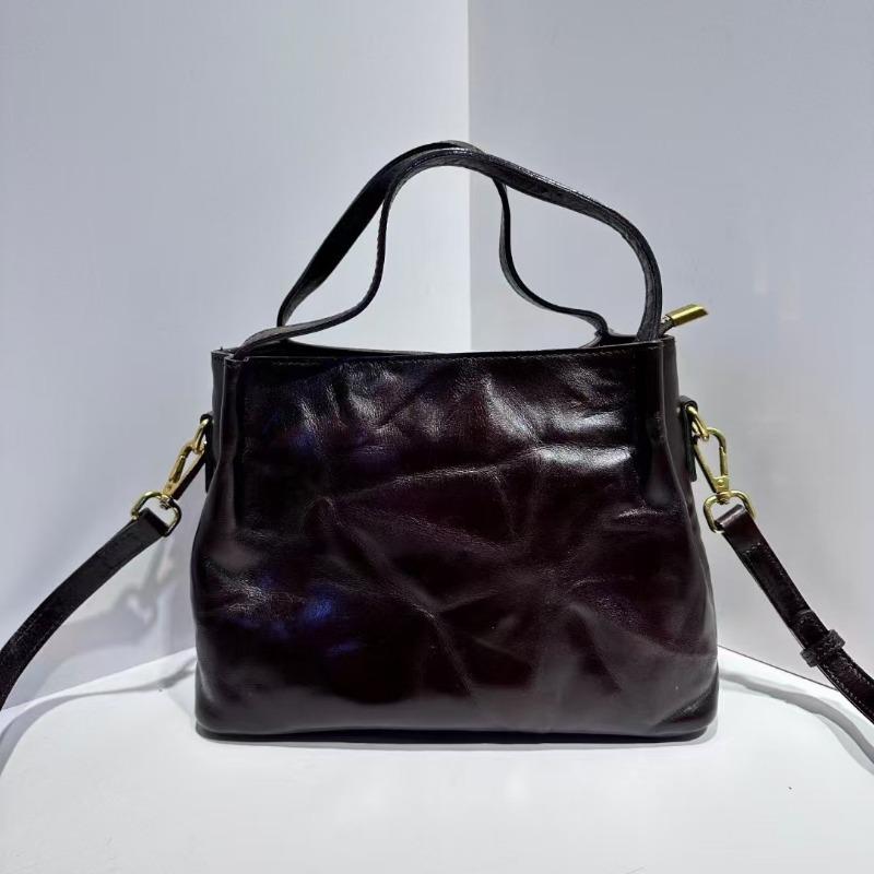 Torba typu crossbody z wierzchnią warstwą garbowanej roślinnie skóry bydlęcej, vintage, oryginalna, damska torba typu tote o pojemności