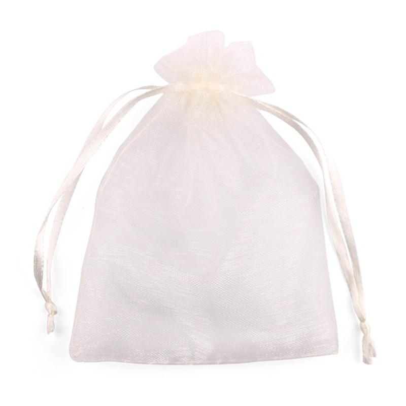 50/100pcs Solid Color Yarn Organza Gift Bags Organza Bag Mesh Wedding Candy Packaging Bag Storage Tulle Fabric Pouches 50%