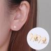 Stainless Steel Simple Bow Stud Earrings - Popular Korean Ear Jewelry for Women