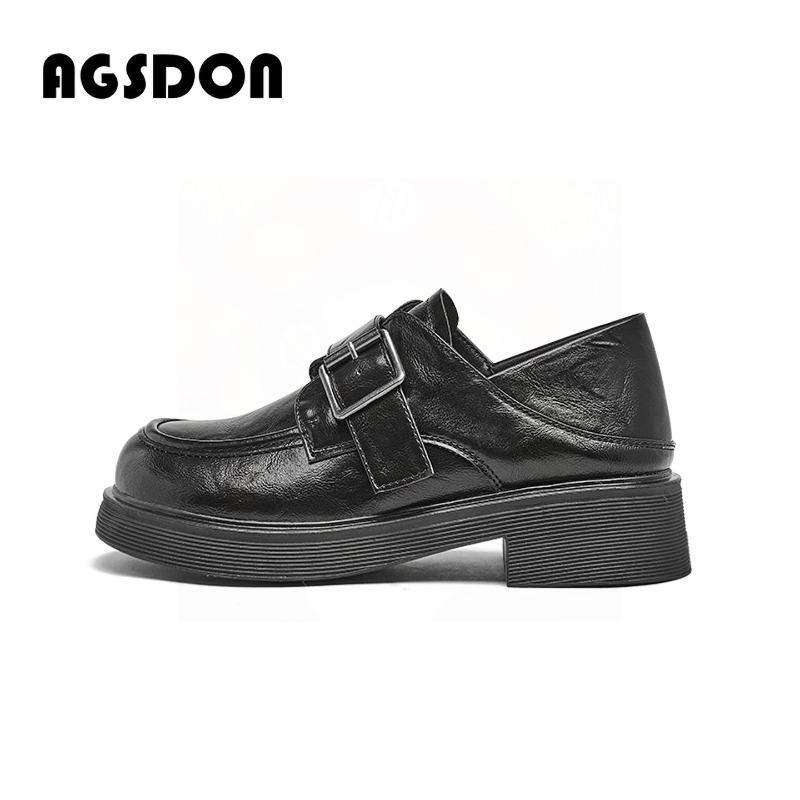 Black loafers women s new summer platform British style jk casual commuter small leather shoes 35