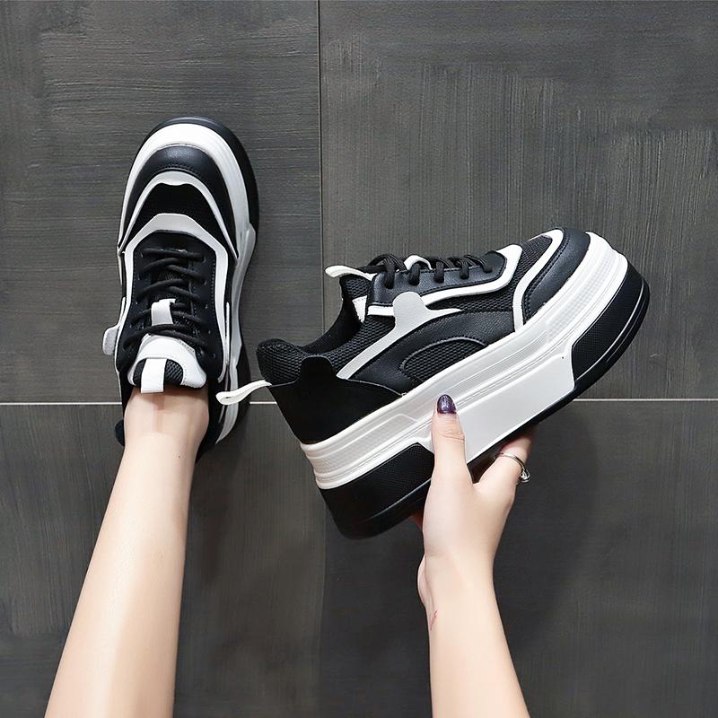 Fashion Women's Casual Sneakers 7cm Skateboard Trainers Mix Colors Running Sport Shoes Tennis Shoes Skate Flats Outdoor Walking Sneaker