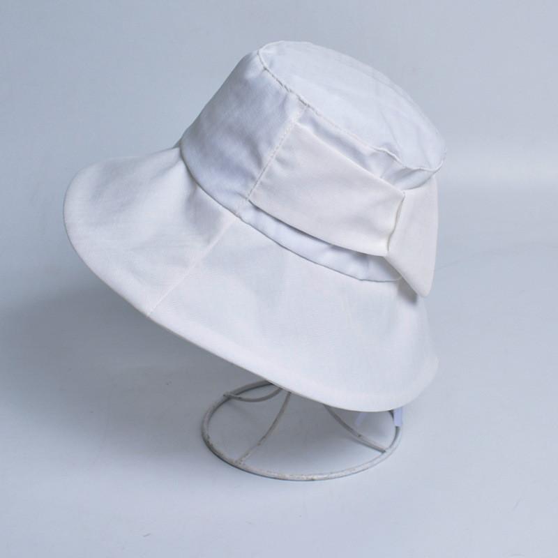 Color Solid Butterfly Tie Beach Cap Wide Brim Outdoor Breathable Activities