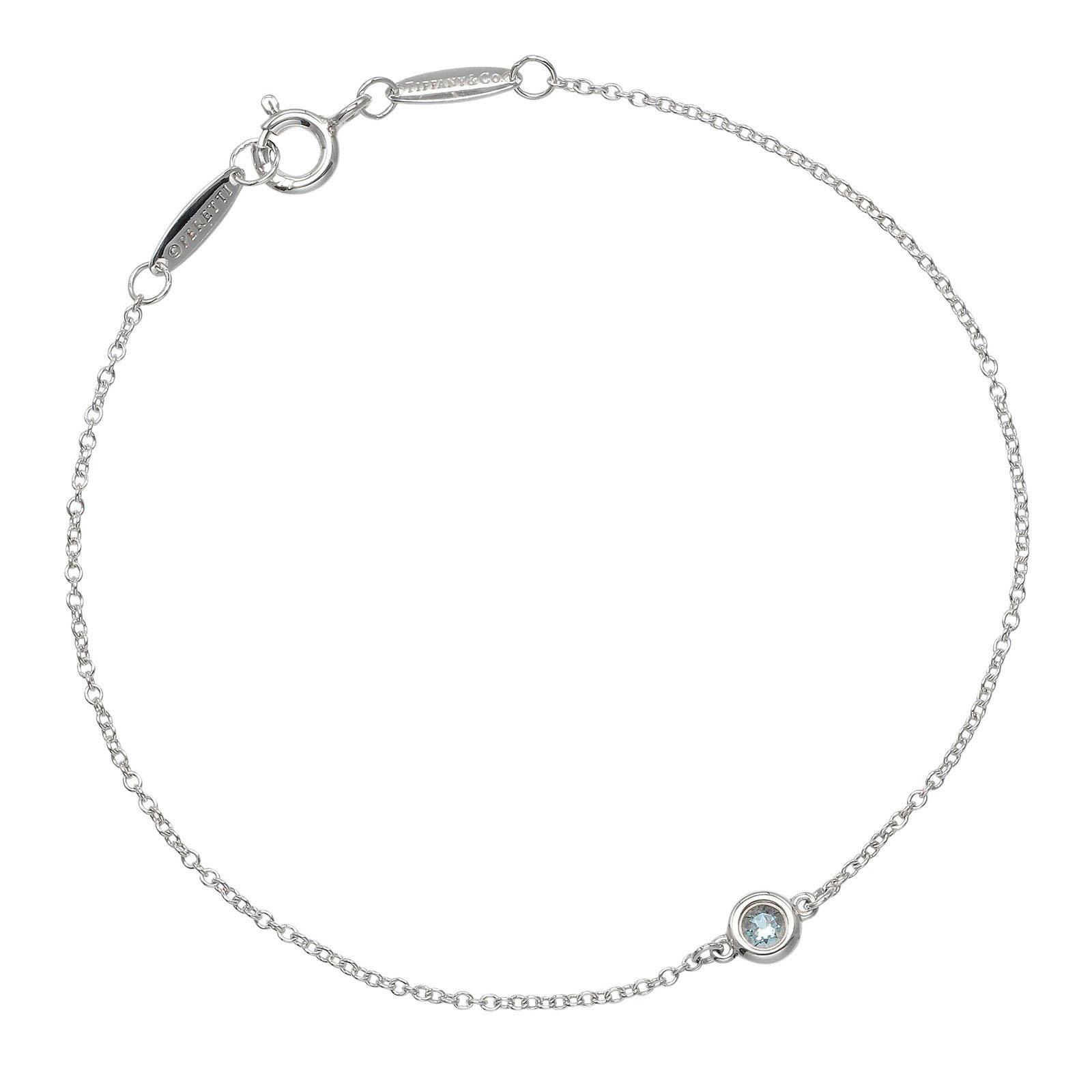 

TIFFANY&Co. By the yard Bracelet Silver925/Aquamarine 1g Women Used