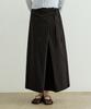 Artid Natural Drape Wrap Skirt_Black
