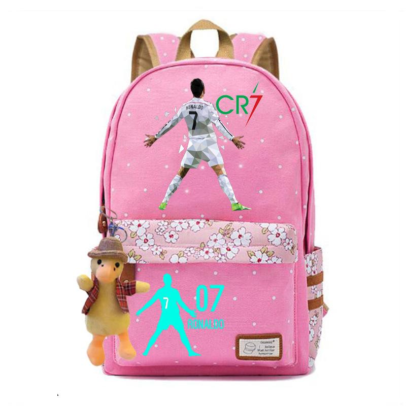 Youth football star Ronaldo primary and secondary school student schoolbag female casual backpack