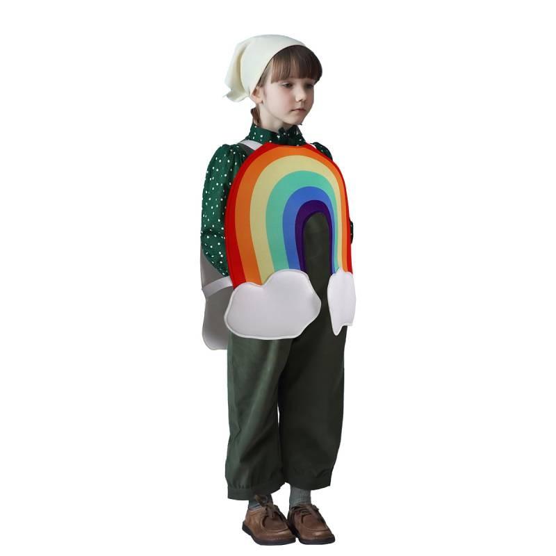 Rainbow Costume Cosplay Cartoon Clothes Kids Halloween Party Performance Stage
