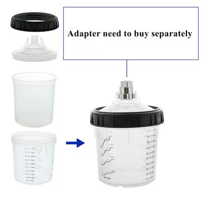 22oz 600ML Jednorázový kelímek na barvu Sada 1 Tvrdý kelímek a límec Pro adaptér stříkací pistole