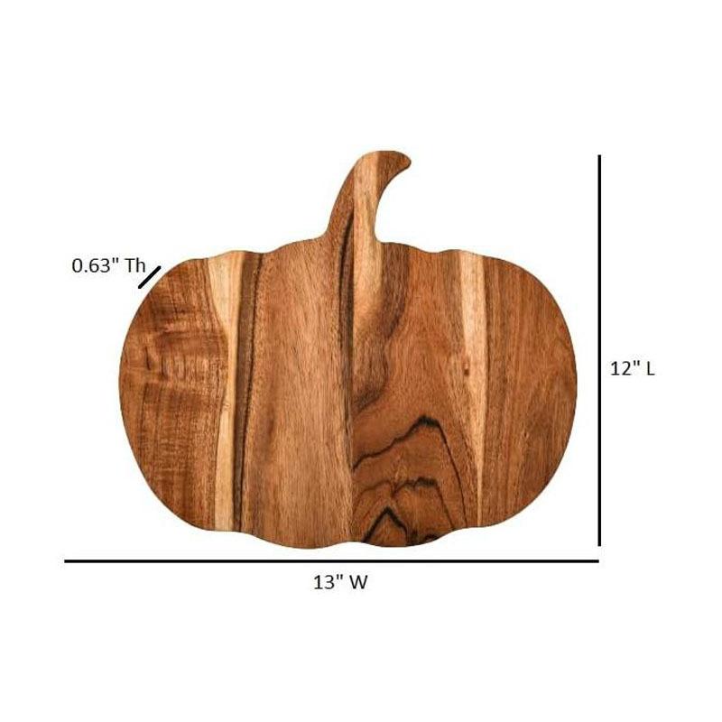 

Pumpkin Wooden Cutting Board with Handle - Home Use for Steak Pizza Cutting, Kitchen Storage Tray & Decorative Dish