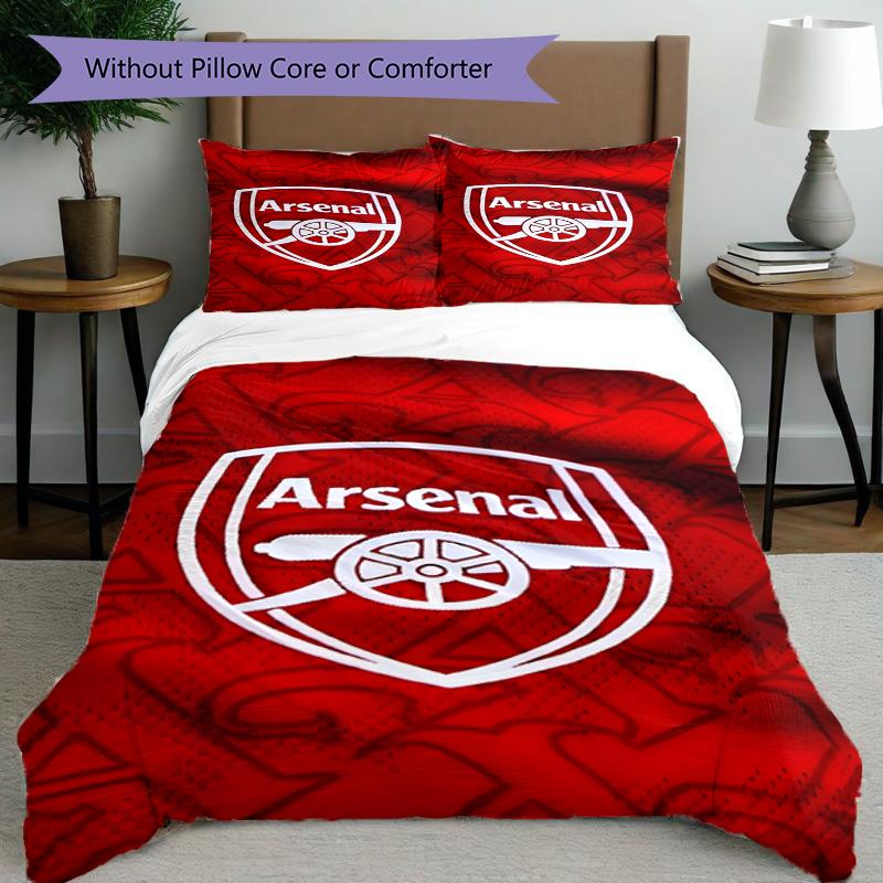 3pcs Duvet Cover Set (1*Duvet Cover + 2*Pillowcase, Without Core),football team.C Print Bedding Set, Bedroom Decor, All‑Season, Birthday Gift