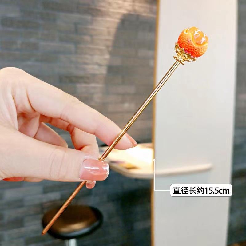 Cute Orange Hairpin Female Summer Fresh Fruit Hairpin Hair Reel Back Head Hair Clip Headgear Hair Accessories