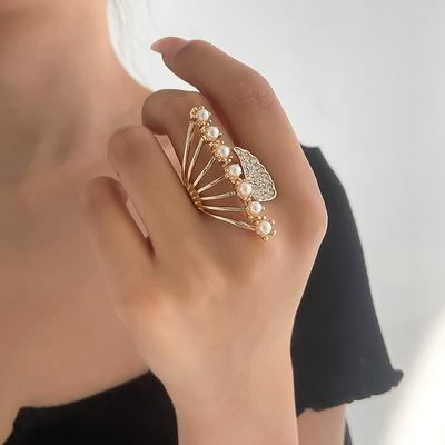 Retro Fashion Ring Creative Full Diamond Ring Adjustable Opening Ring Bohemian Ethnic Style Ring Fashion Ring