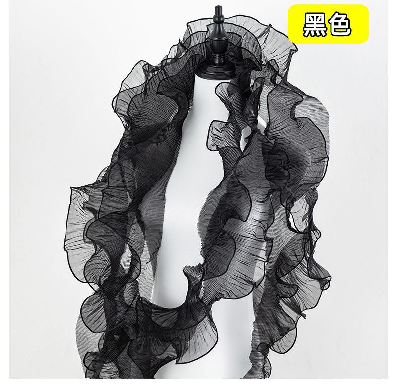 Mermaid Style Colorful Mesh Lace Trim 12CM Width 91CM Length Decorative Ruffled Edge Fabric for Sewing Crafts and Garment Embellishment