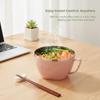 1Pc Stainless Steel Bowl With Handle Solid Color Anti Scalding Instant Noodles Mixing Bowl Kitchen Tableware Food Accessory
