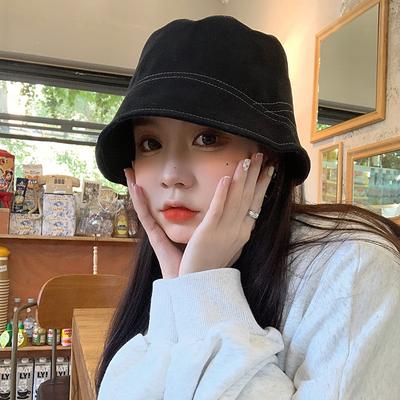 New Hat Women's Autumn and Winter Fashion Ins Korean Version Basin Hat Casual Trendy Cool Bucket Hat Plain Face Bucket Hat